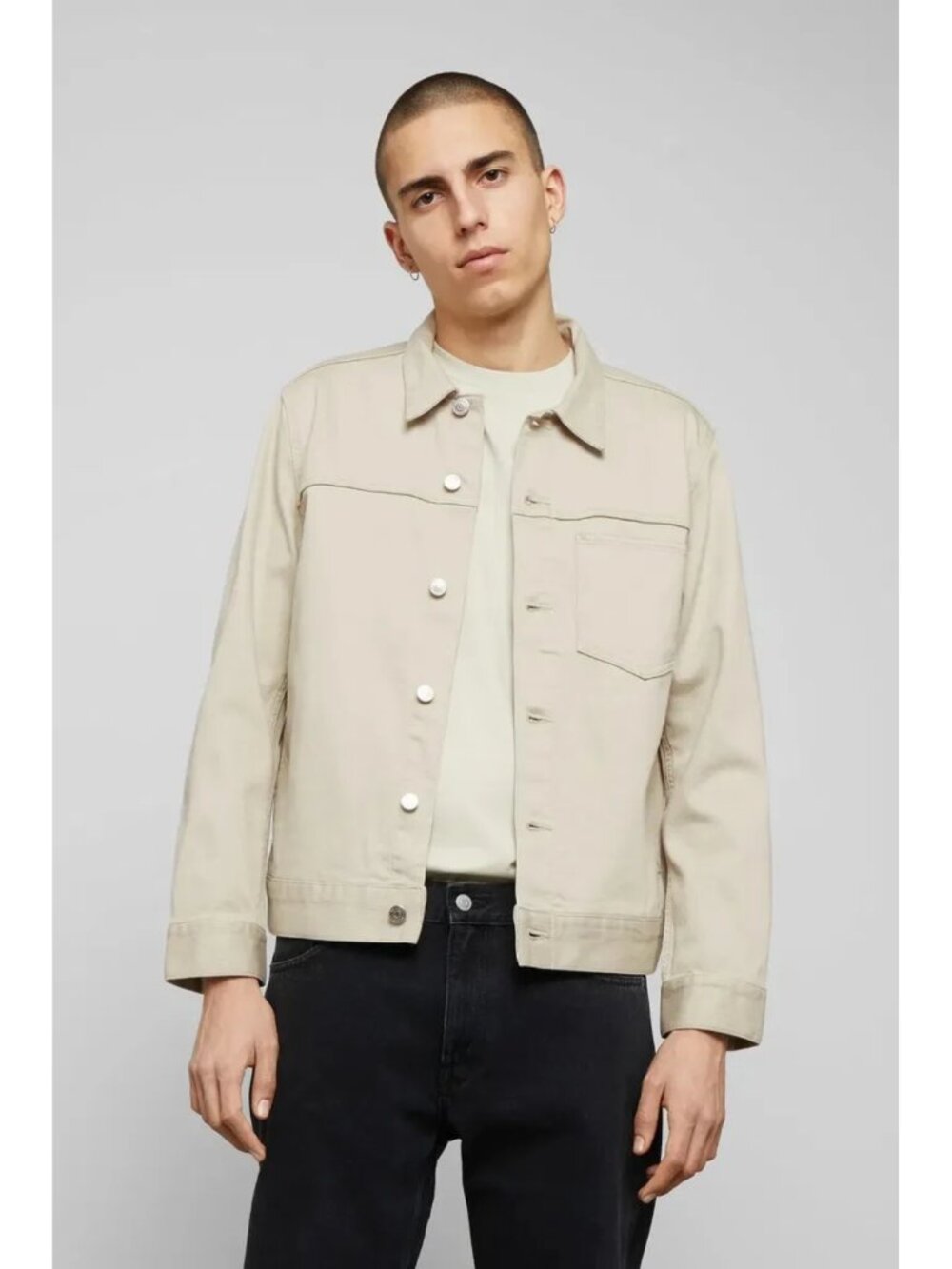 Banana Republic Denim Trucker Chore Jacket with Buttons Size Medium Cream